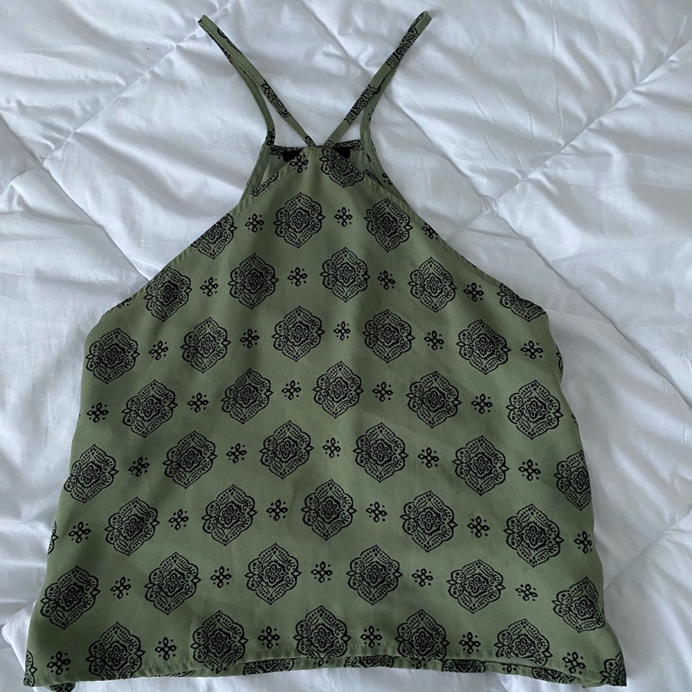 Green halter top